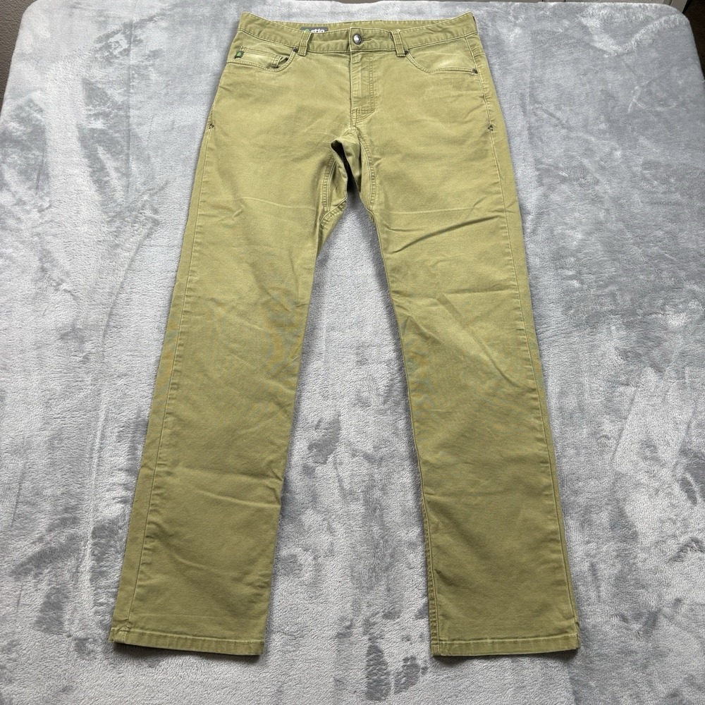 Stio Pants Mens 32x32 Green Rivet Canvas Pant Stretch Casual Outdoor Hiking - Picture 3 of 7